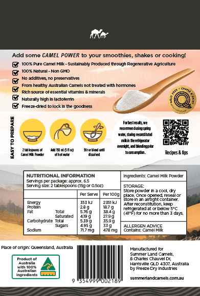 Camel Milk Powder 100g - Summer Land Camels