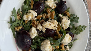 Roasted Qld Beets w Rocket, Walnuts and Camel Milk Feta