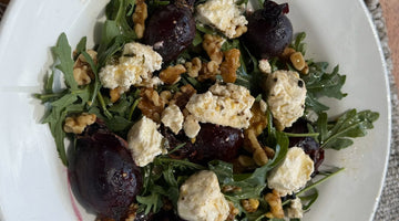 Roasted Qld Beets w Rocket, Walnuts and Camel Milk Feta - Summer Land Camels