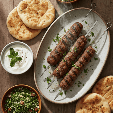 Spiced Camel Meat Koftas with Yoghurt & Mint Sauce - Summer Land Camels