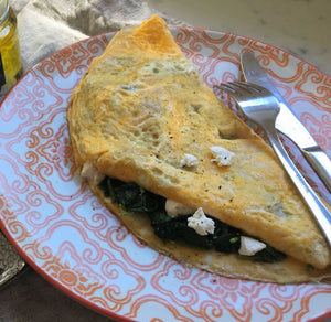 Spinach and Camel Dairy Persian Feta Omelette