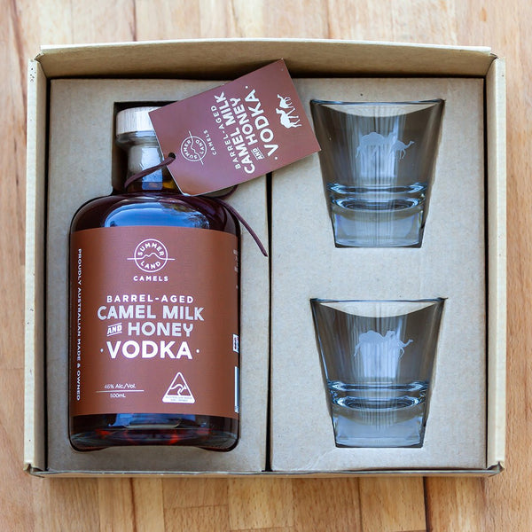 Barrel - Aged Camel Milk & Honey Vodka Gift Set - Summer Land Camels